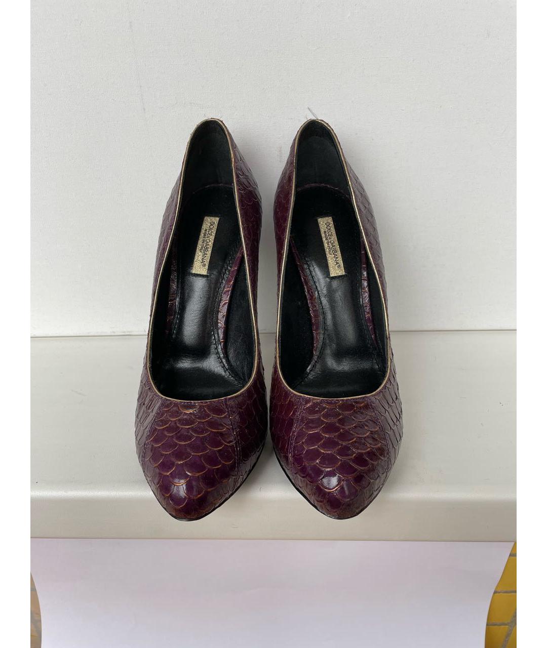 DOLCE&GABBANA Фиолетовые кожаные туфли, фото 2