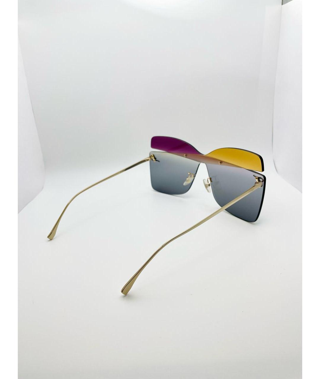 FENDI Мульти металлические солнцезащитные очки, фото 5
