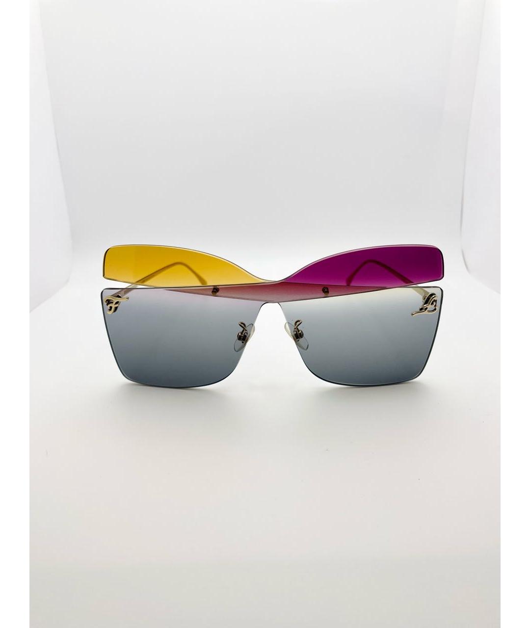 FENDI Мульти металлические солнцезащитные очки, фото 7