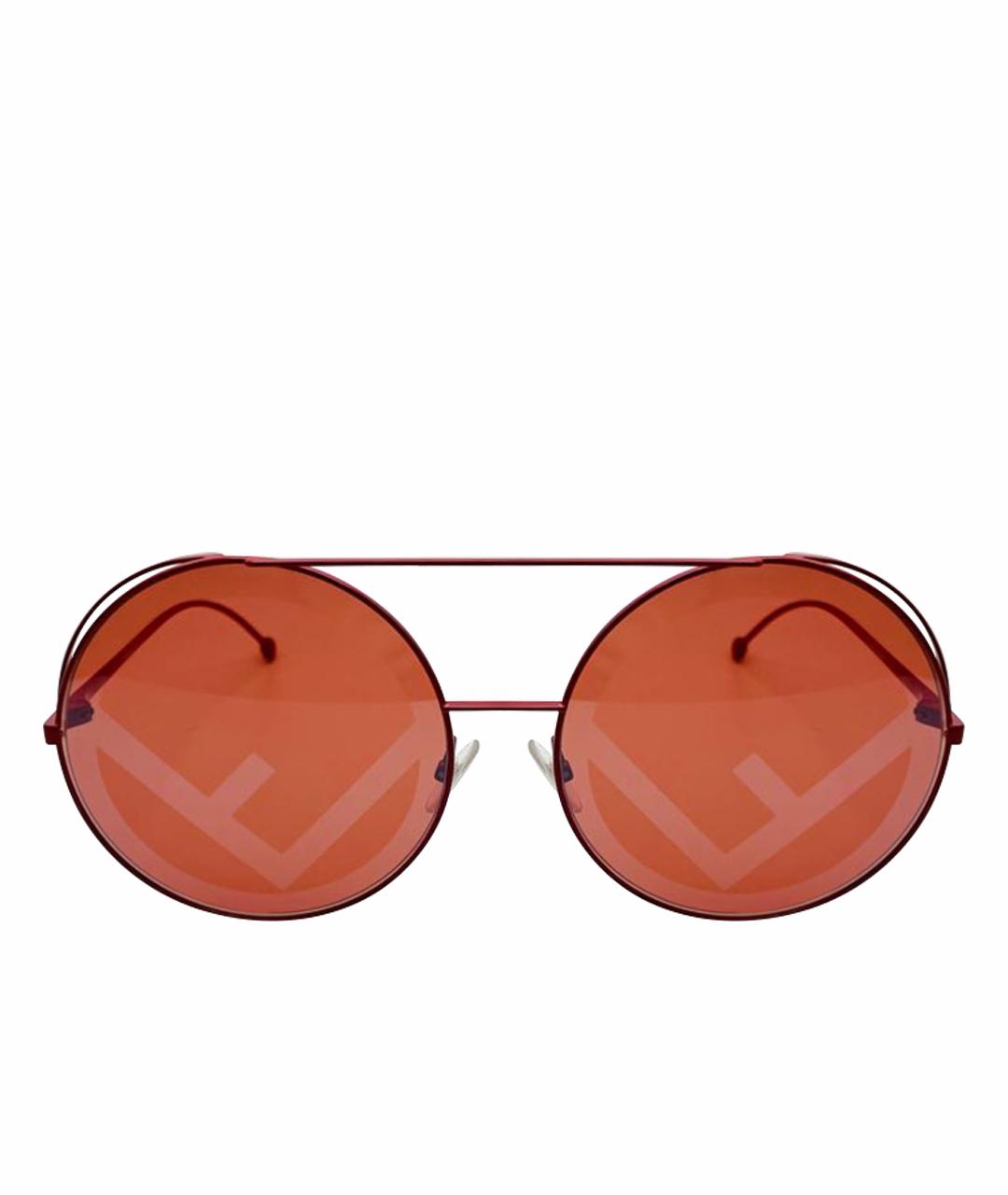 FENDI Красные металлические солнцезащитные очки, фото 1