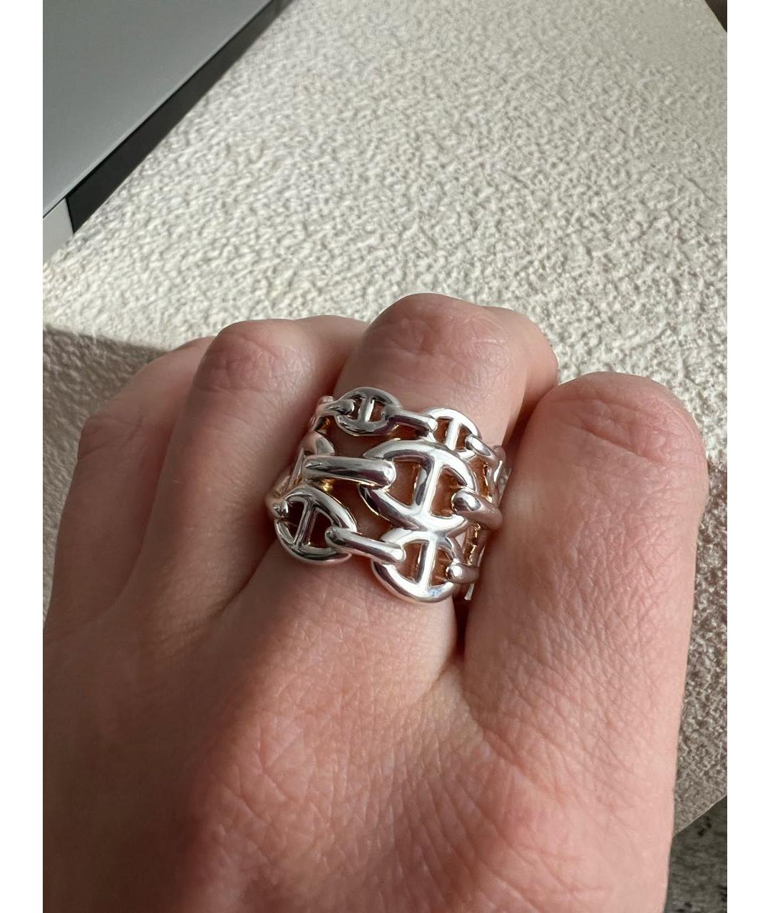 HERMES PRE-OWNED Белое серебряное кольцо, фото 2