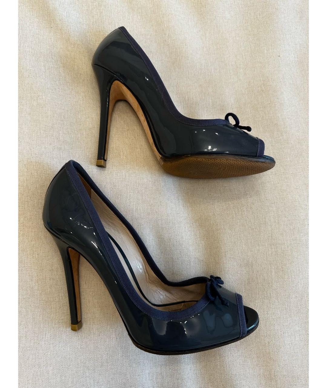 DOLCE&GABBANA Темно-синие туфли из лакированной кожи, фото 6