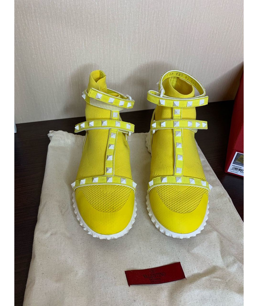 VALENTINO Желтые текстильные кроссовки, фото 5