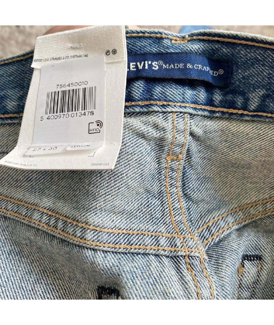 LEVI'S Голубые хлопковые прямые джинсы, фото 3