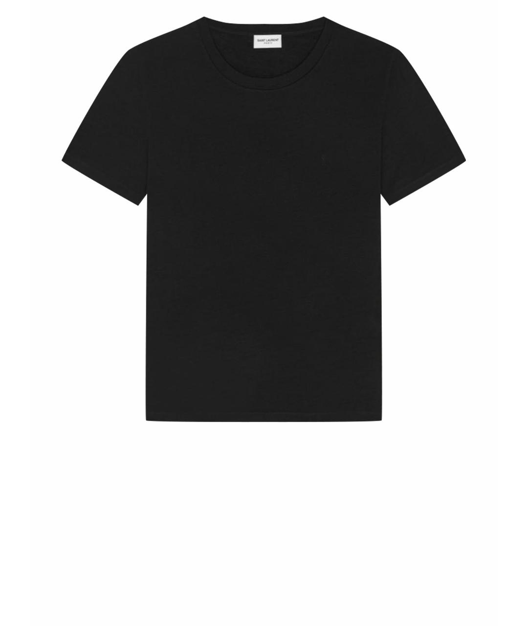 SAINT LAURENT Черная хлопковая футболка, фото 1