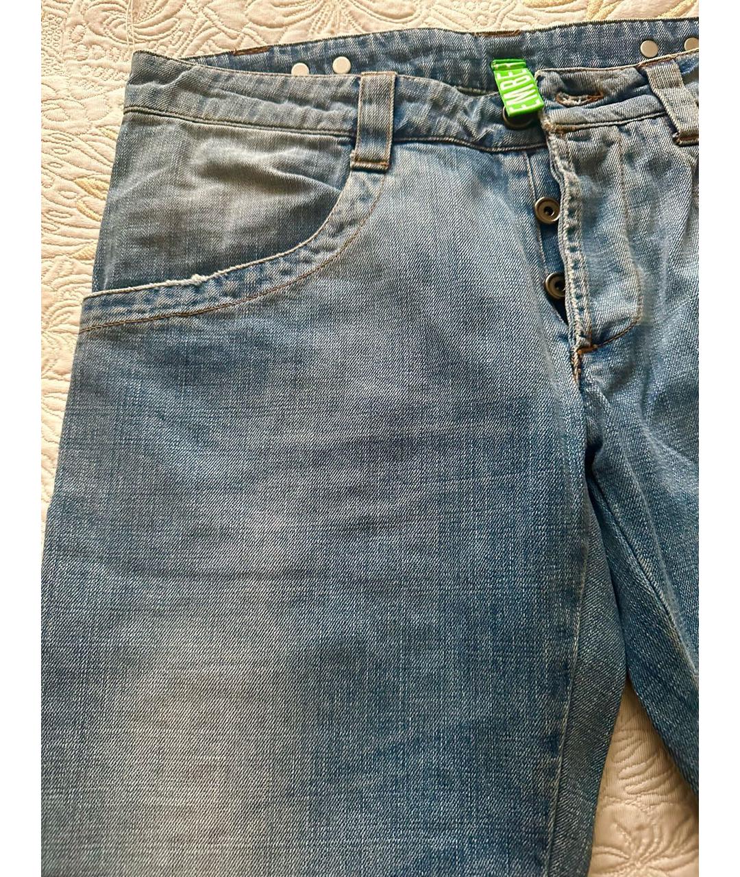 BIKKEMBERGS Голубые прямые джинсы, фото 3