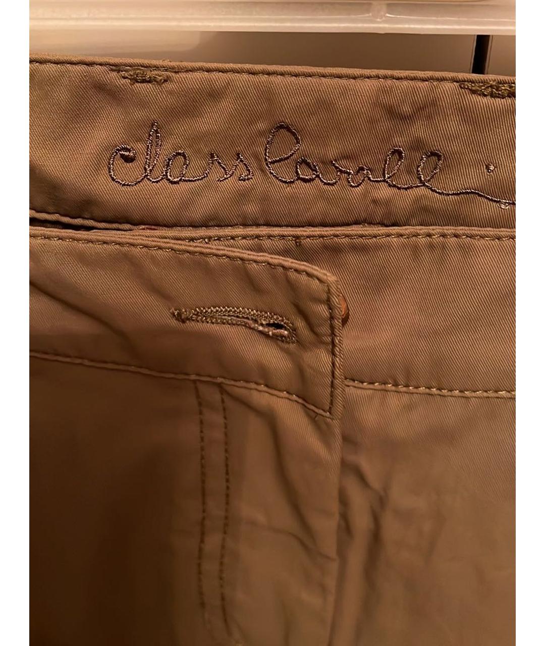 CAVALLI CLASS Хаки хлопко-эластановые прямые джинсы, фото 3