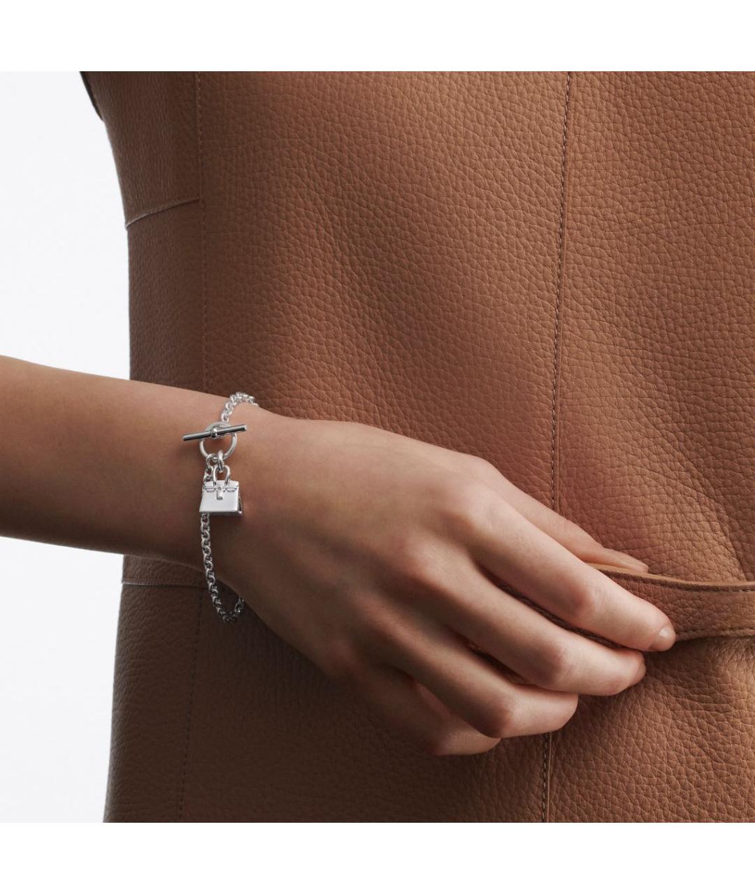 HERMES Серебрянный серебряный браслет, фото 3