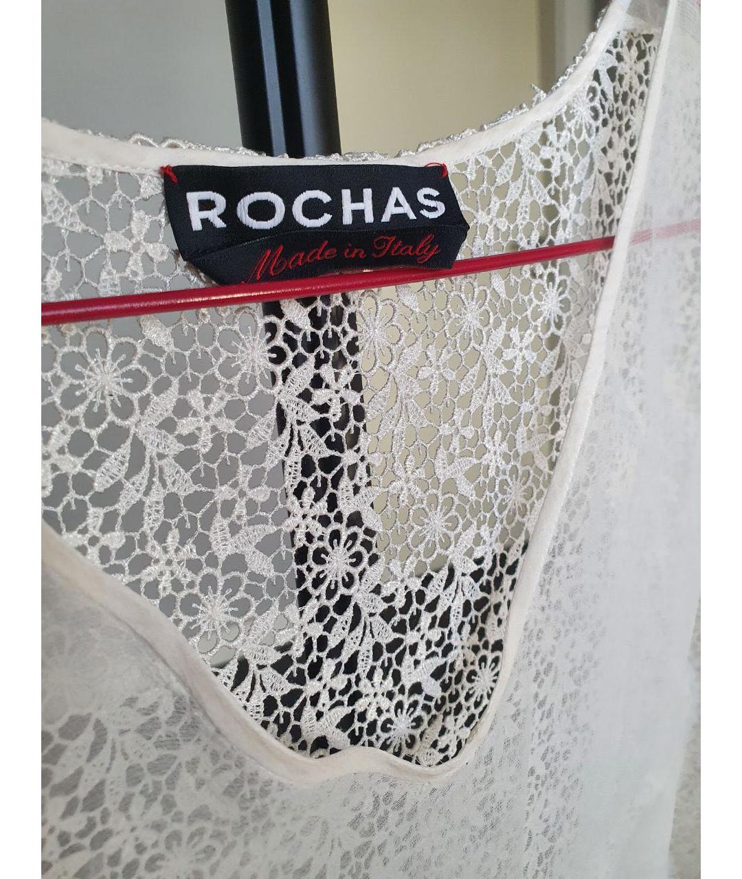 ROCHAS Белое шелковое коктейльное платье, фото 4