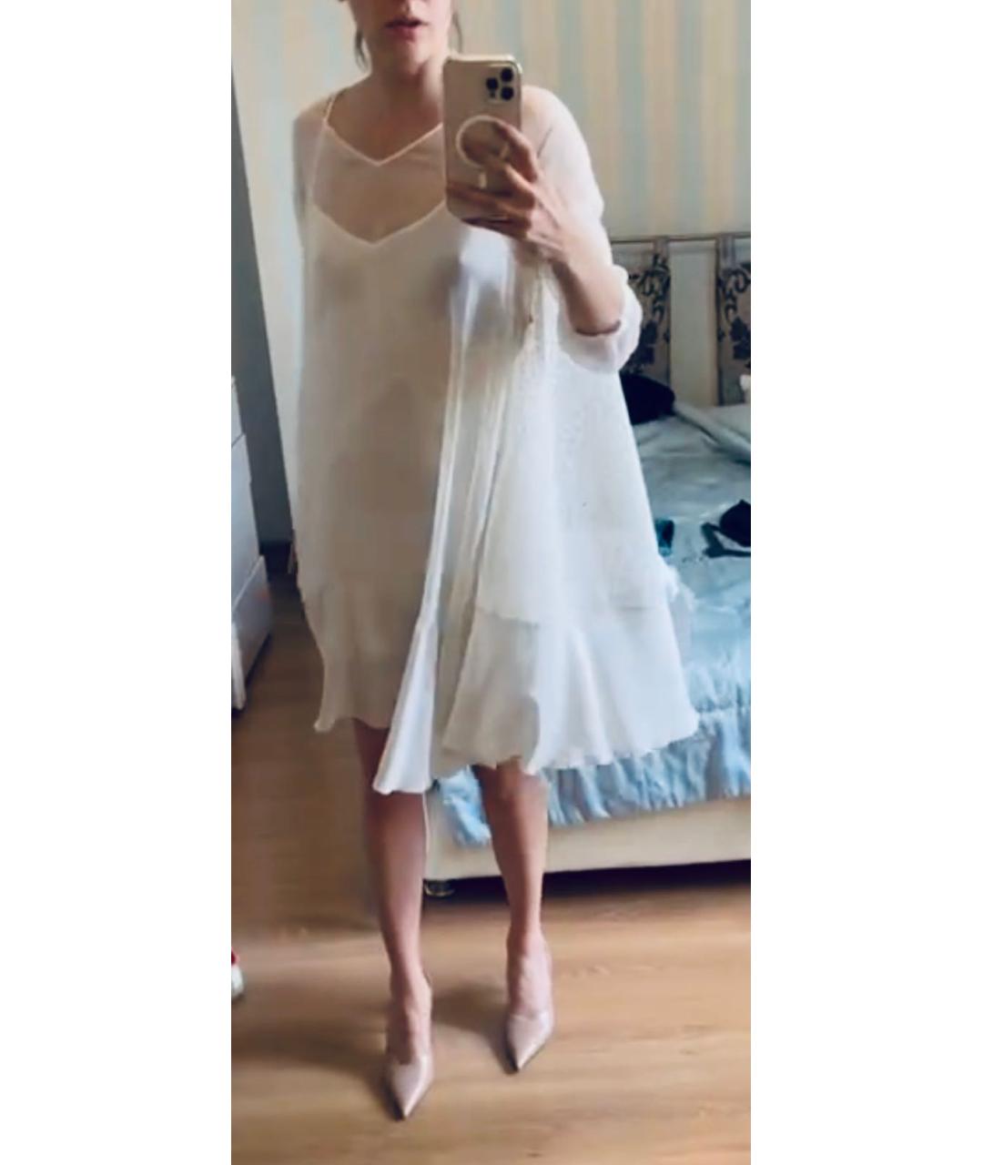ROCHAS Белое шелковое коктейльное платье, фото 6