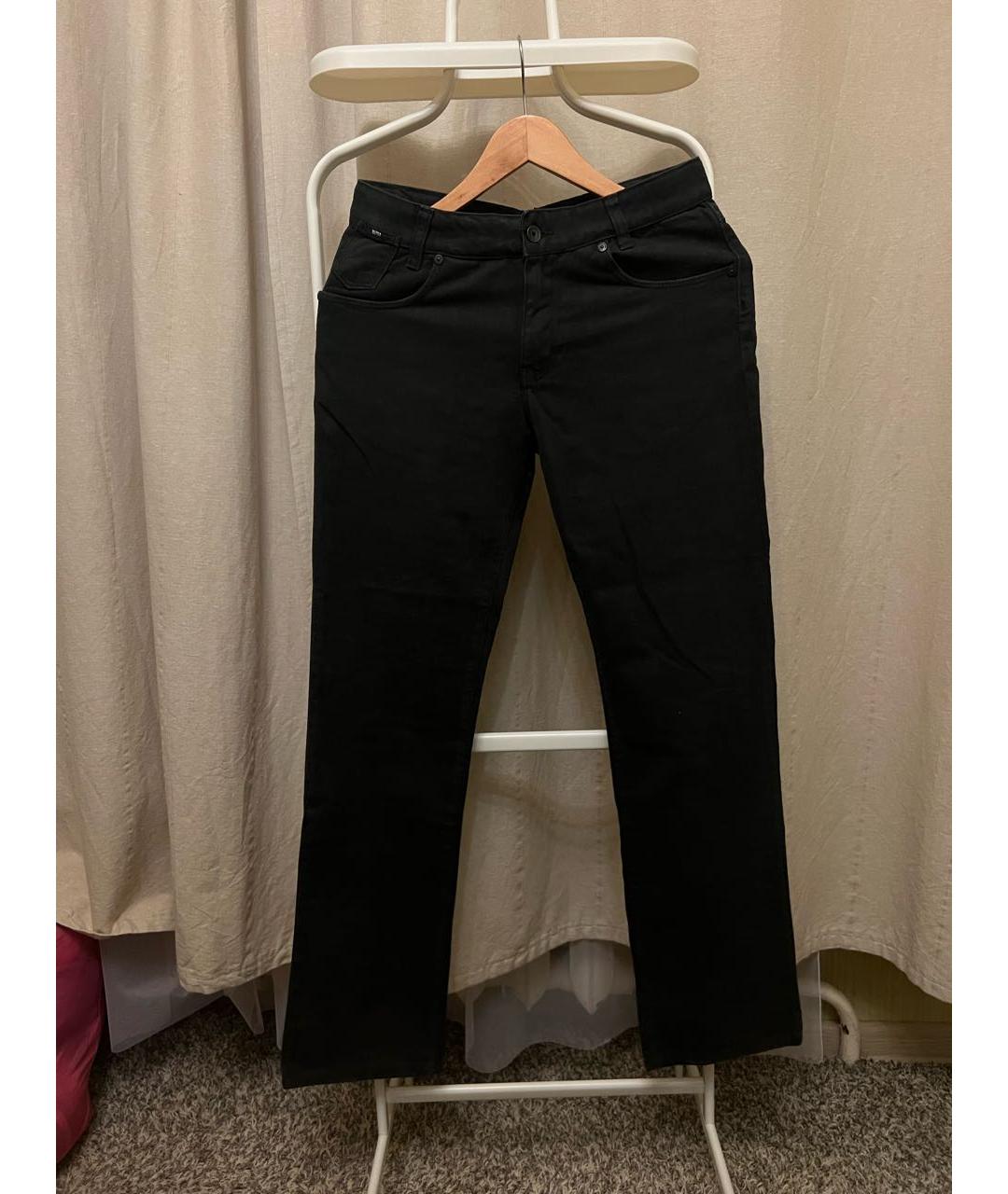 HUGO BOSS Черные хлопковые прямые джинсы, фото 8