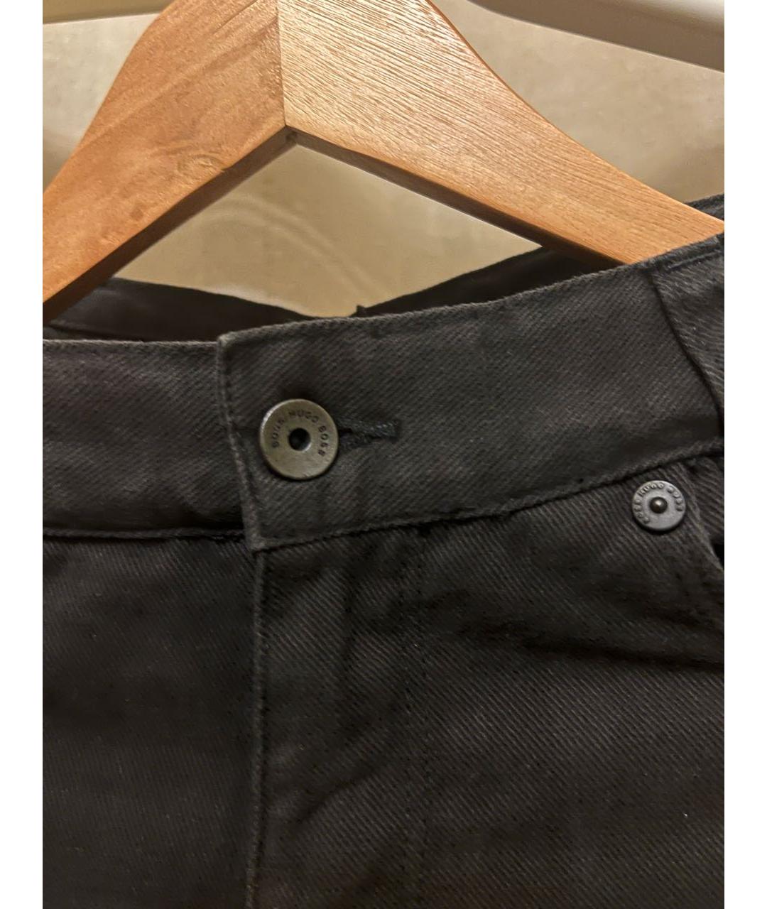 HUGO BOSS Черные хлопковые прямые джинсы, фото 7