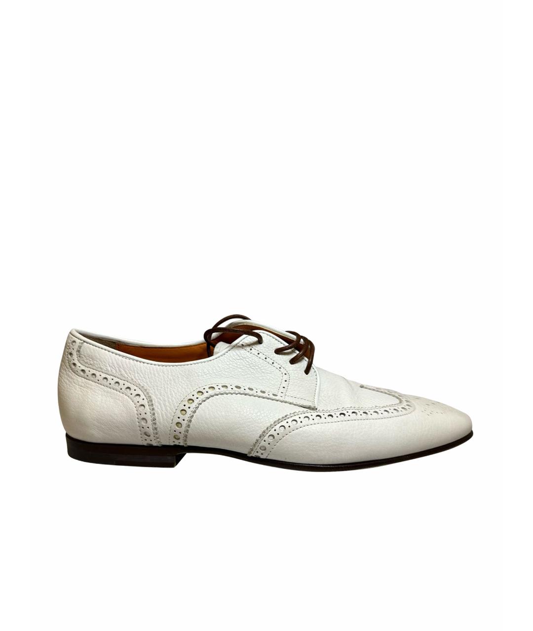 SANTONI Белые кожаные туфли, фото 1