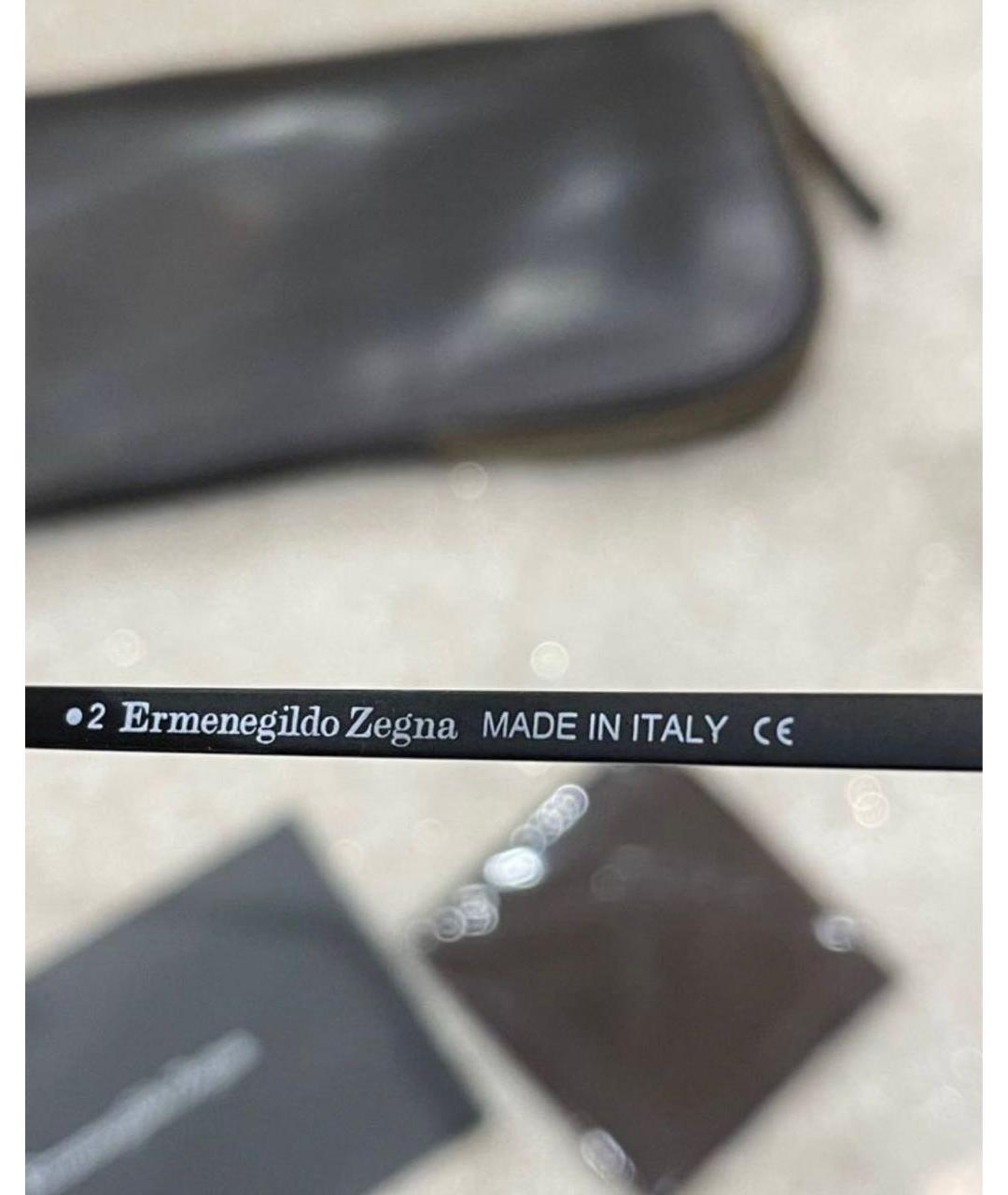 ERMENEGILDO ZEGNA Черные металлические солнцезащитные очки, фото 4