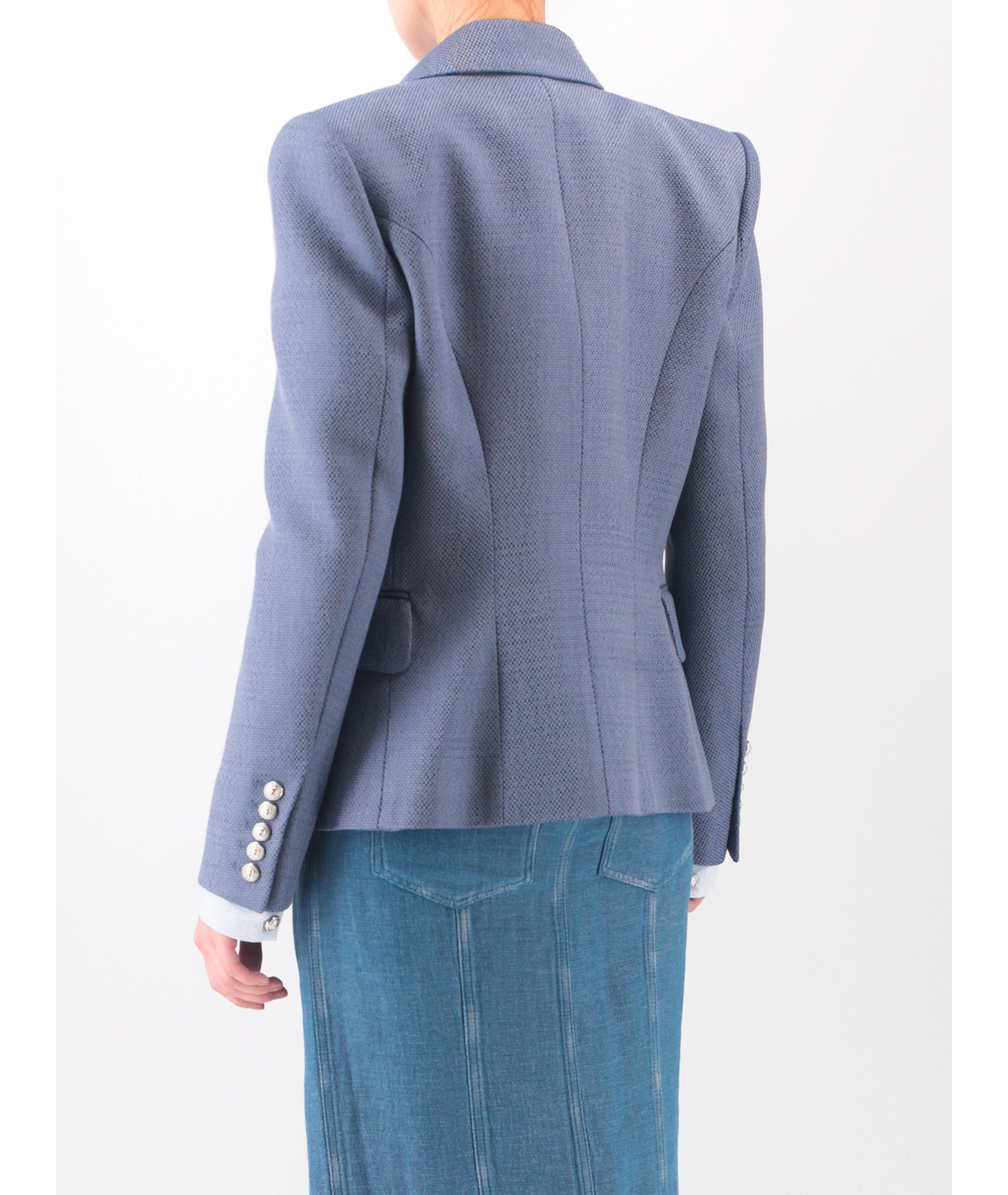 BALMAIN Голубой вискозный жакет/пиджак, фото 3