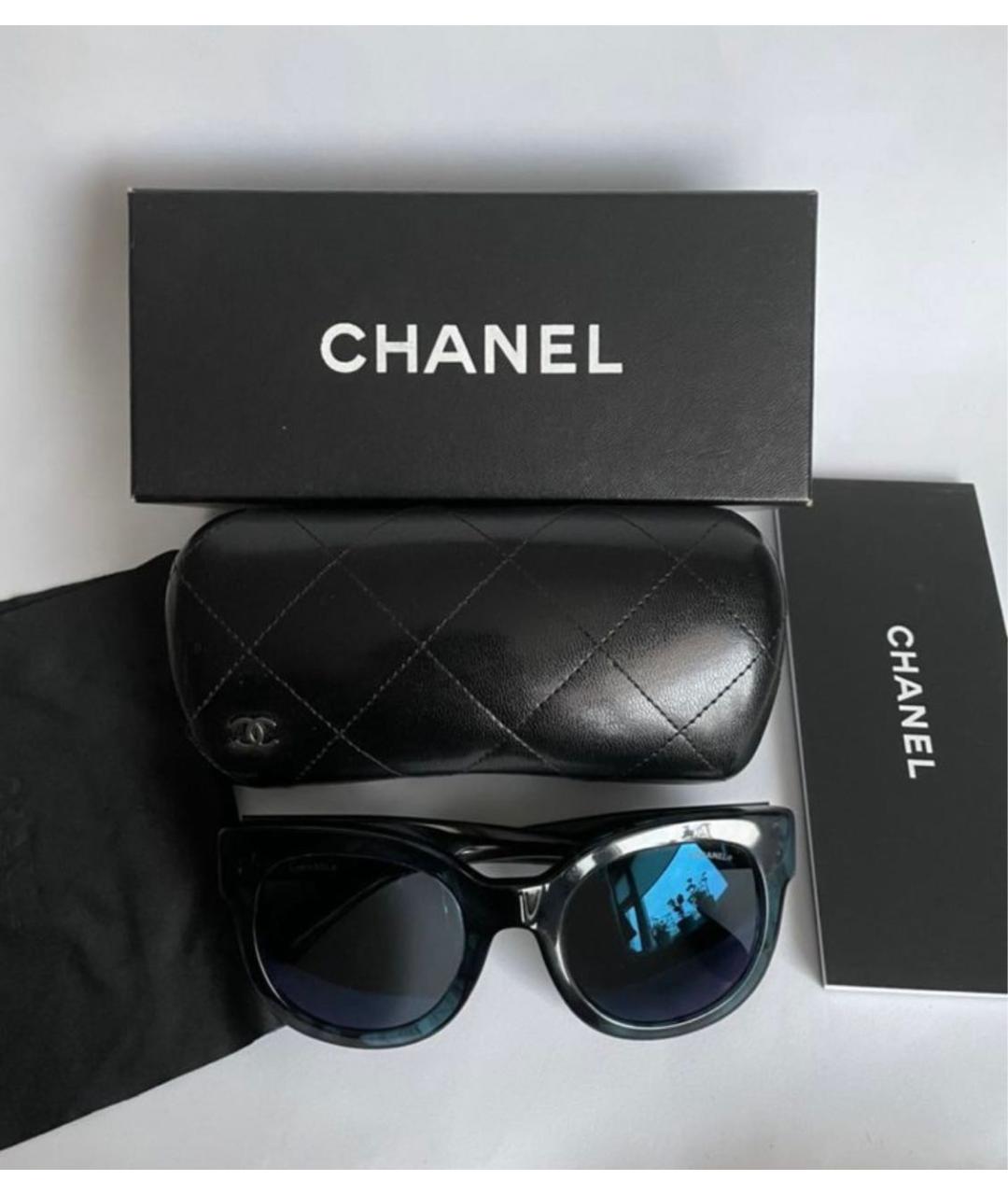 CHANEL PRE-OWNED Черные солнцезащитные очки, фото 3