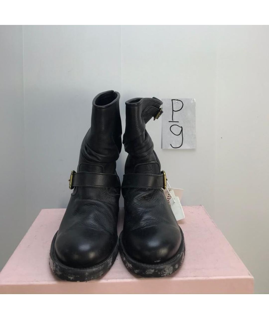 Mihara Yasuhiro Черные кожаные высокие ботинки, фото 2