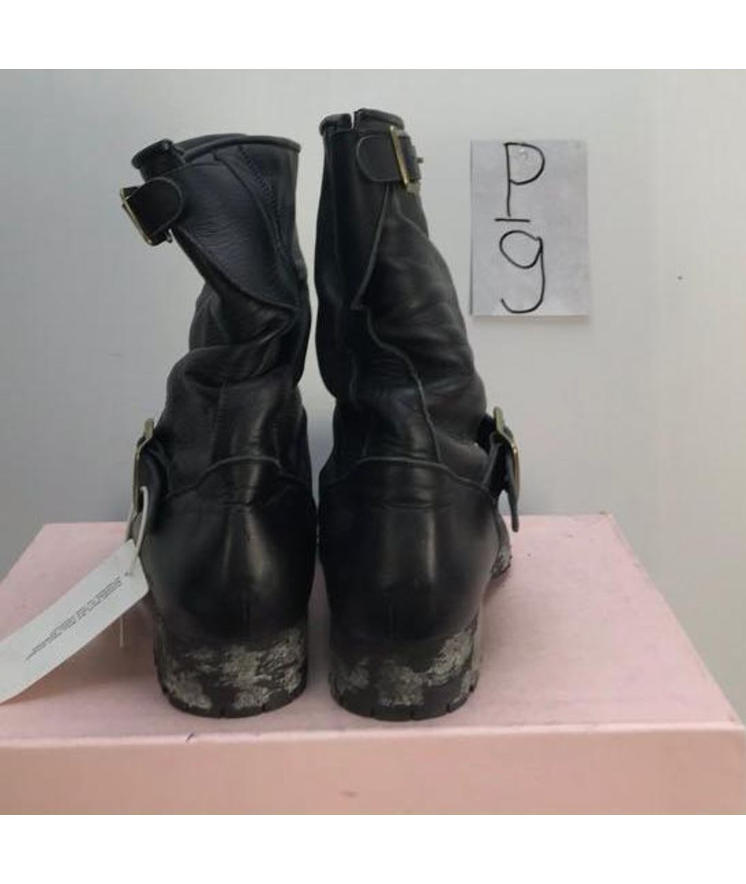 Mihara Yasuhiro Черные кожаные высокие ботинки, фото 3