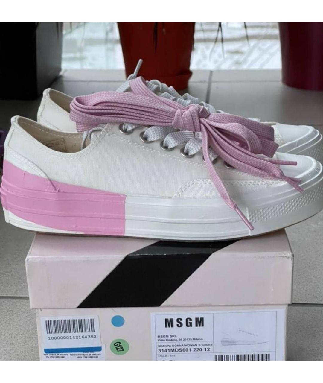MSGM Белые текстильные кеды, фото 3