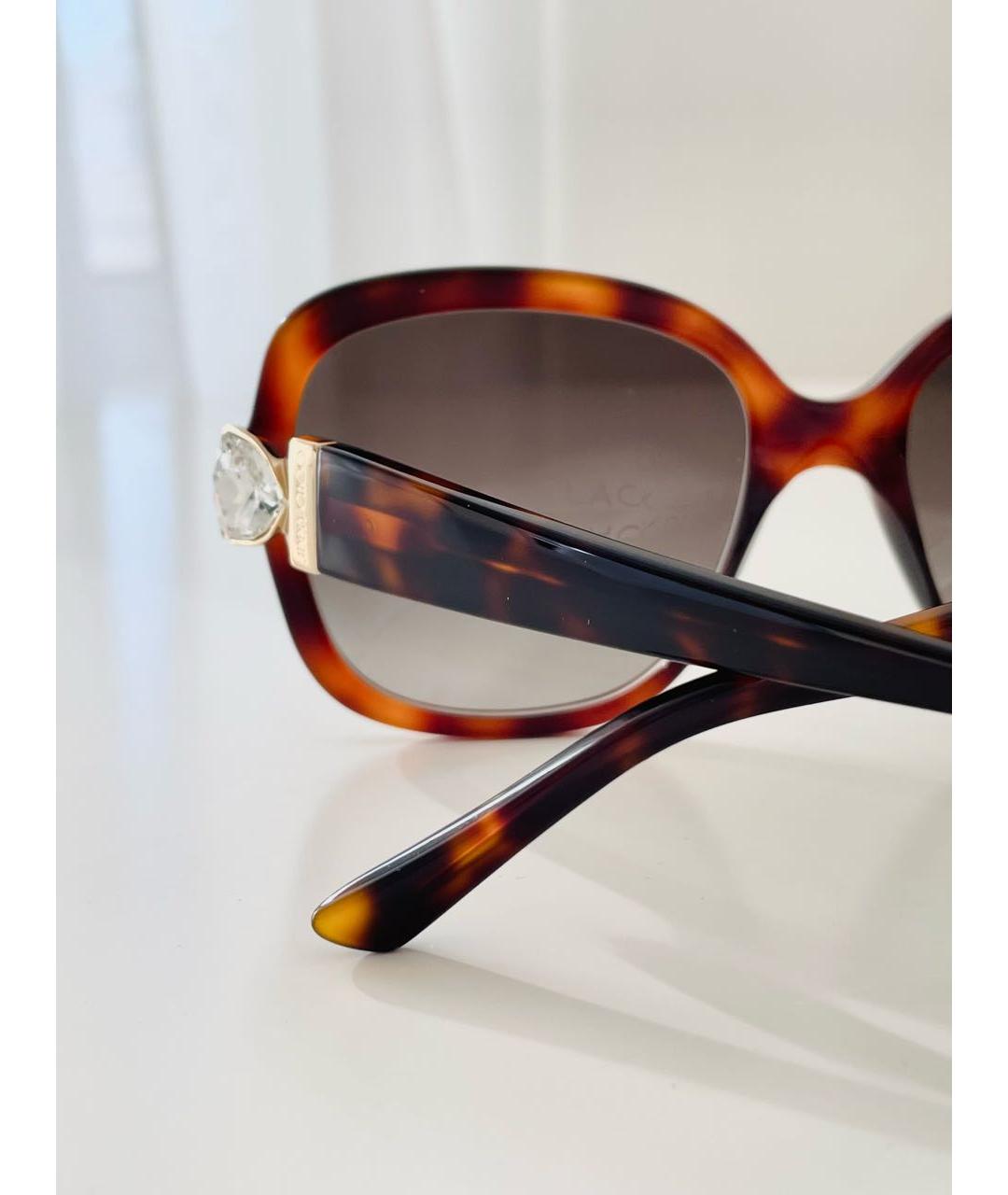 JIMMY CHOO Коричневые пластиковые солнцезащитные очки, фото 6