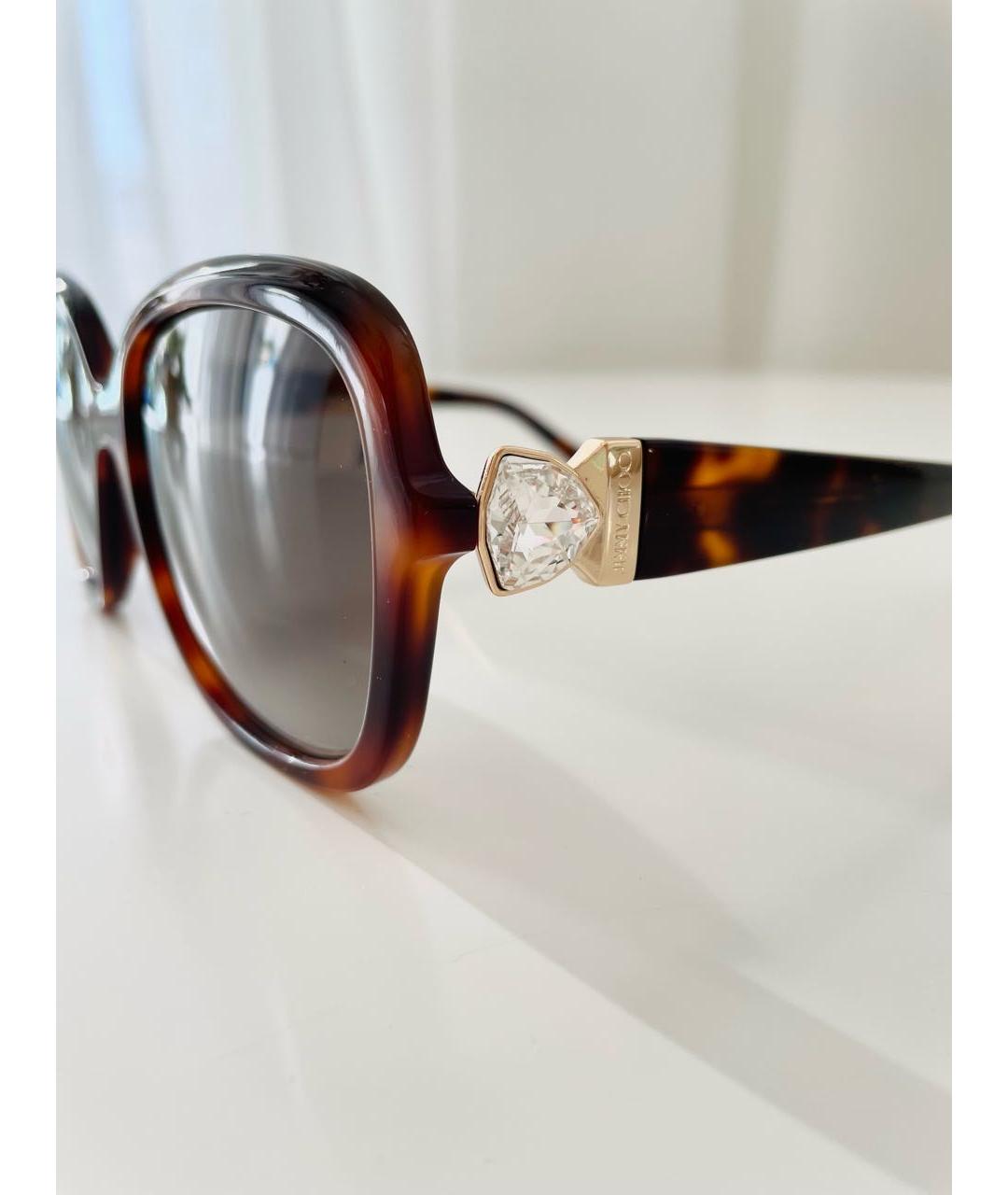 JIMMY CHOO Коричневые пластиковые солнцезащитные очки, фото 4