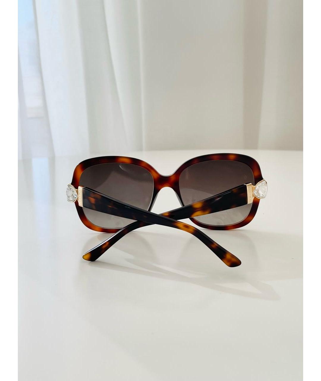 JIMMY CHOO Коричневые пластиковые солнцезащитные очки, фото 8