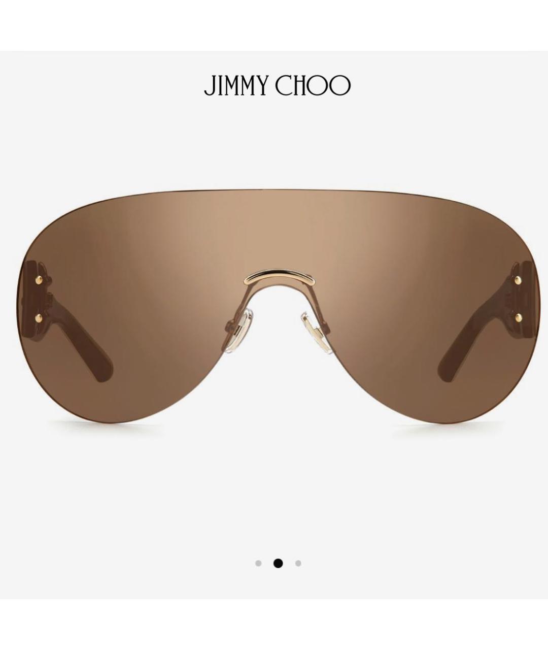JIMMY CHOO Коричневые пластиковые солнцезащитные очки, фото 8