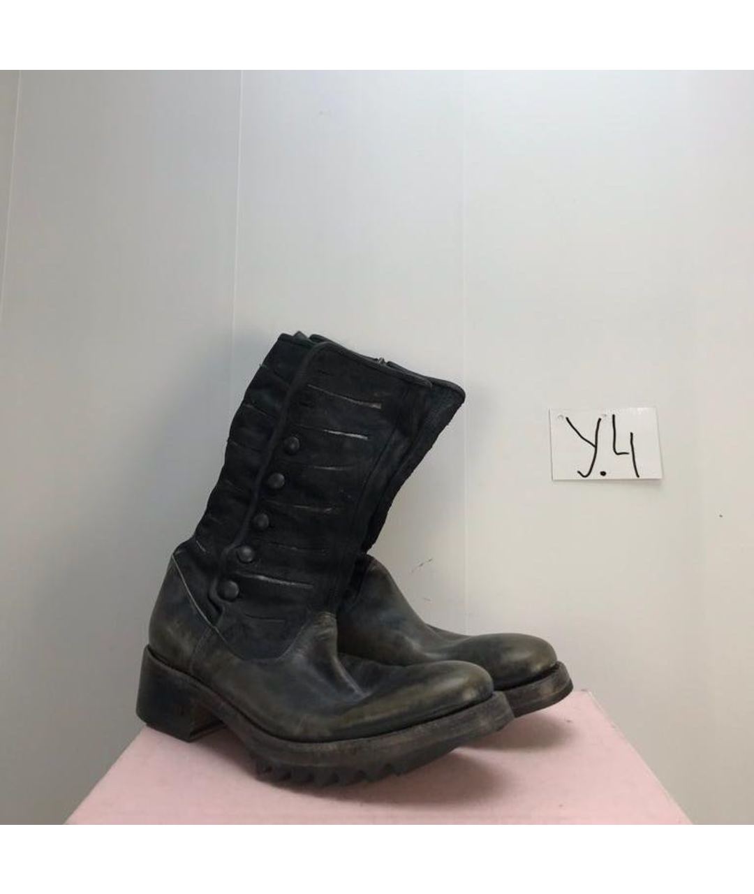 JOHN VARVATOS Черные кожаные высокие ботинки, фото 2