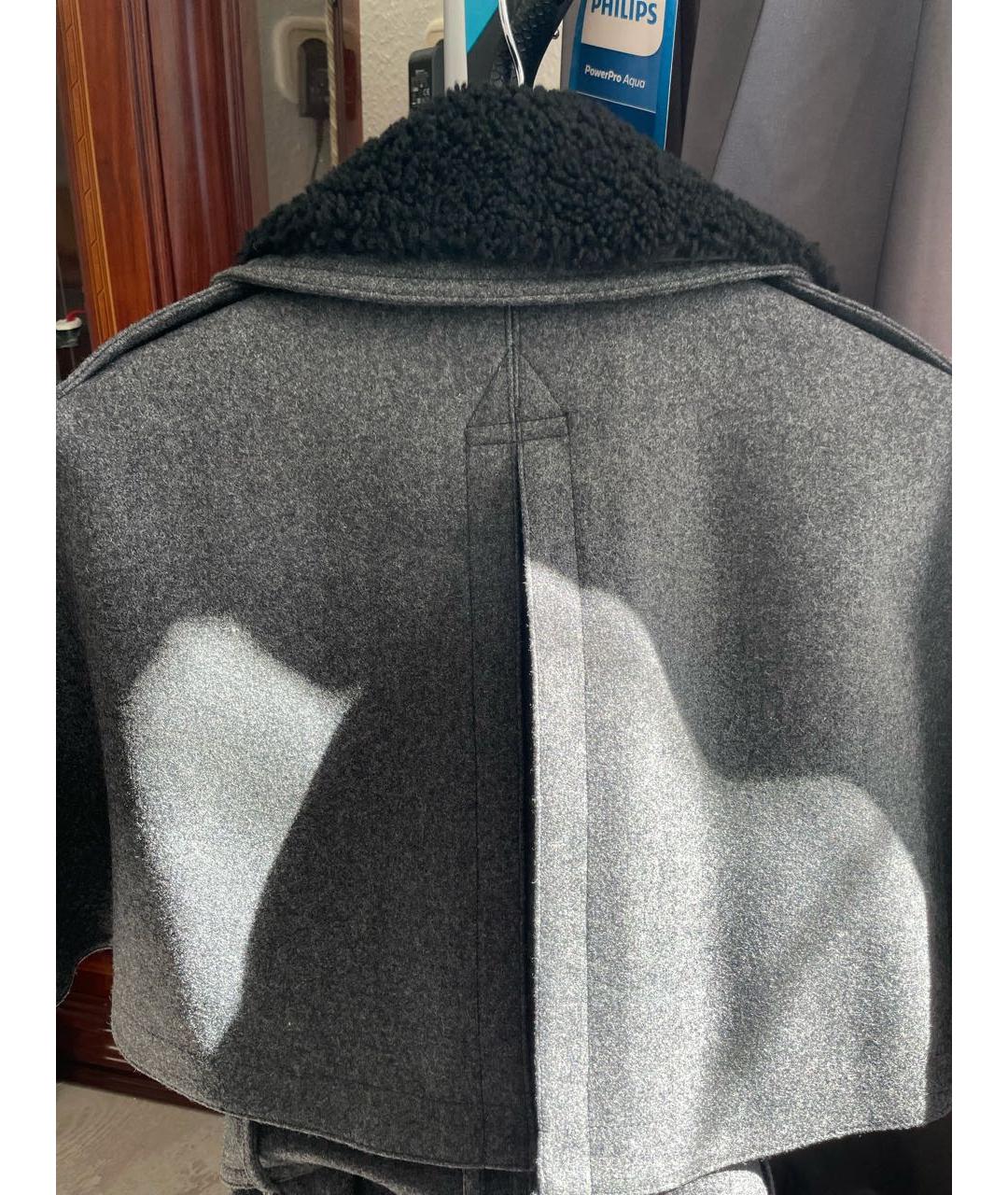BURBERRY Серое шерстяное пальто, фото 3