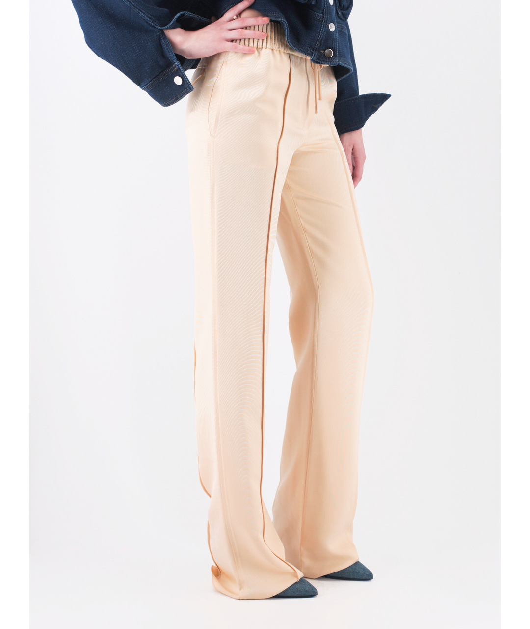 VALENTINO Бежевые вискозные прямые брюки, фото 2