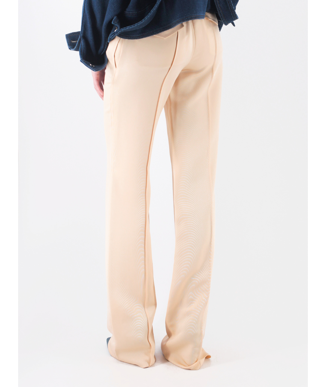 VALENTINO Бежевые вискозные прямые брюки, фото 3