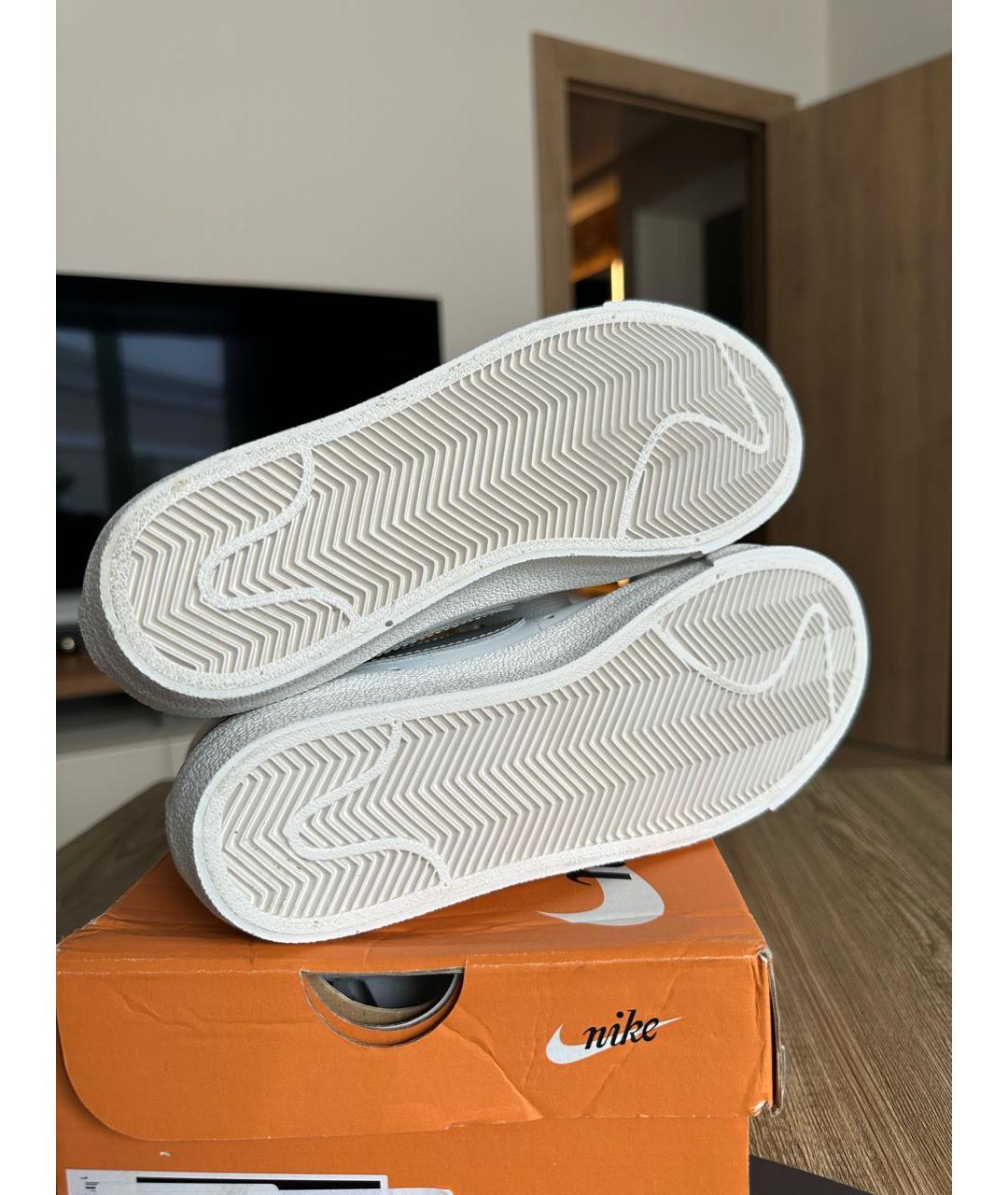 NIKE Белые кожаные кроссовки, фото 6