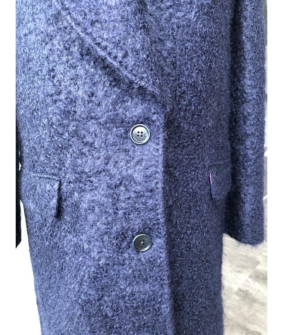 PAUL SMITH Синее шелковое пальто, фото 4