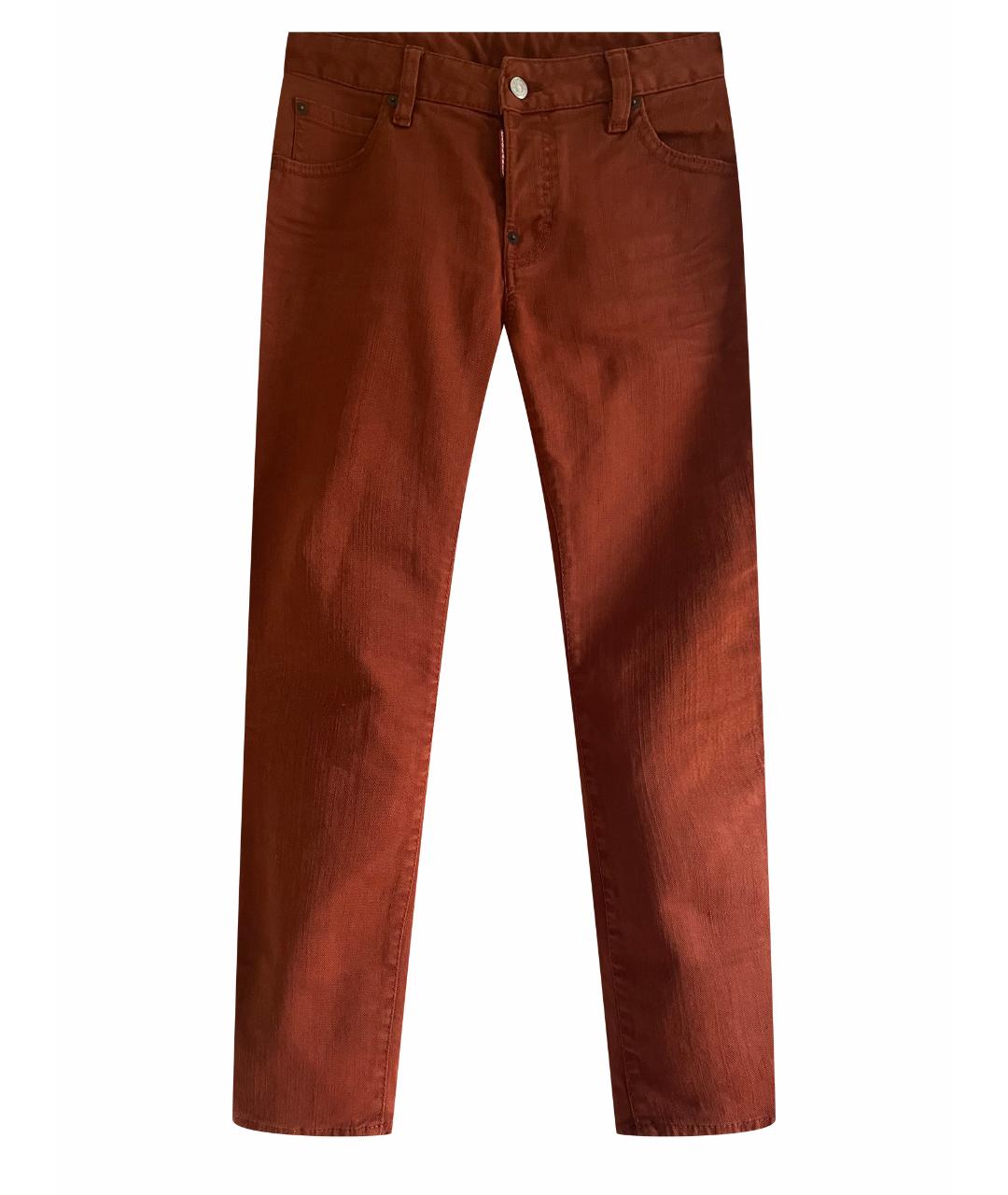 DSQUARED2 Оранжевое хлопковые джинсы слим, фото 1