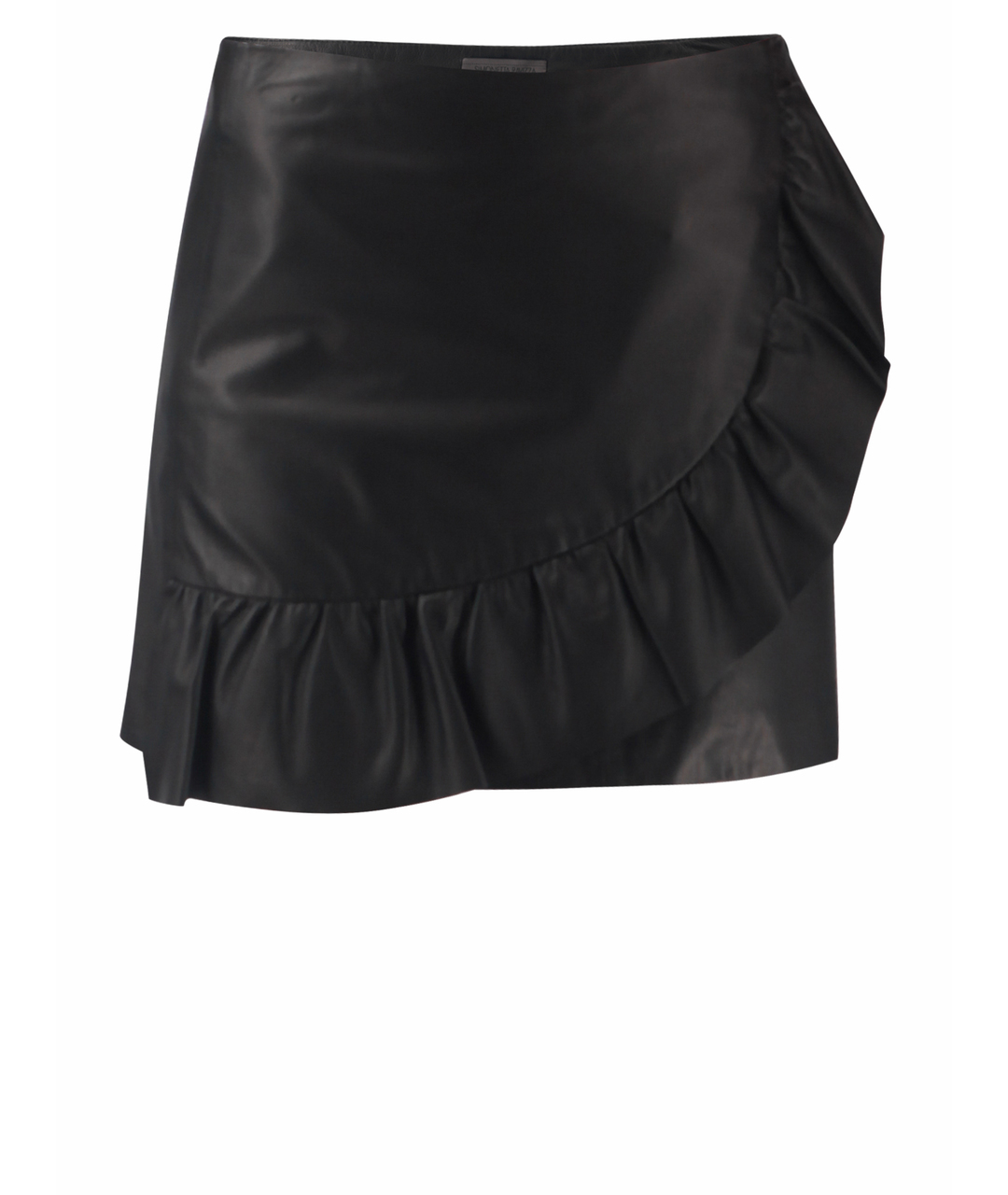SIMONETTA RAVIZZA Черная кожаная юбка мини, фото 1