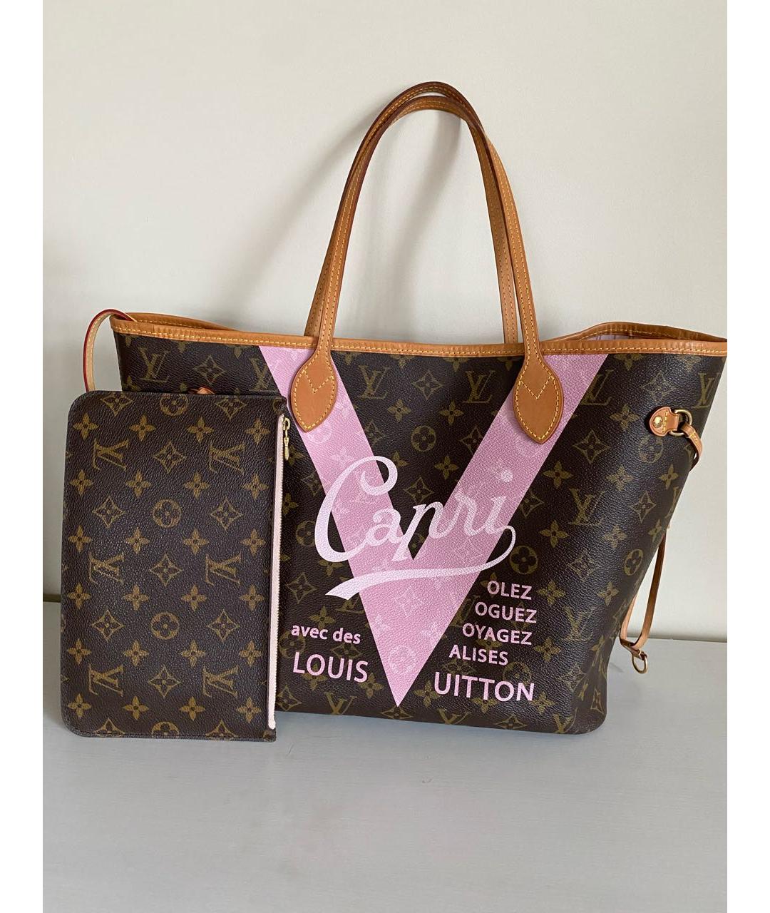 LOUIS VUITTON PRE-OWNED Коричневая сумка тоут, фото 2