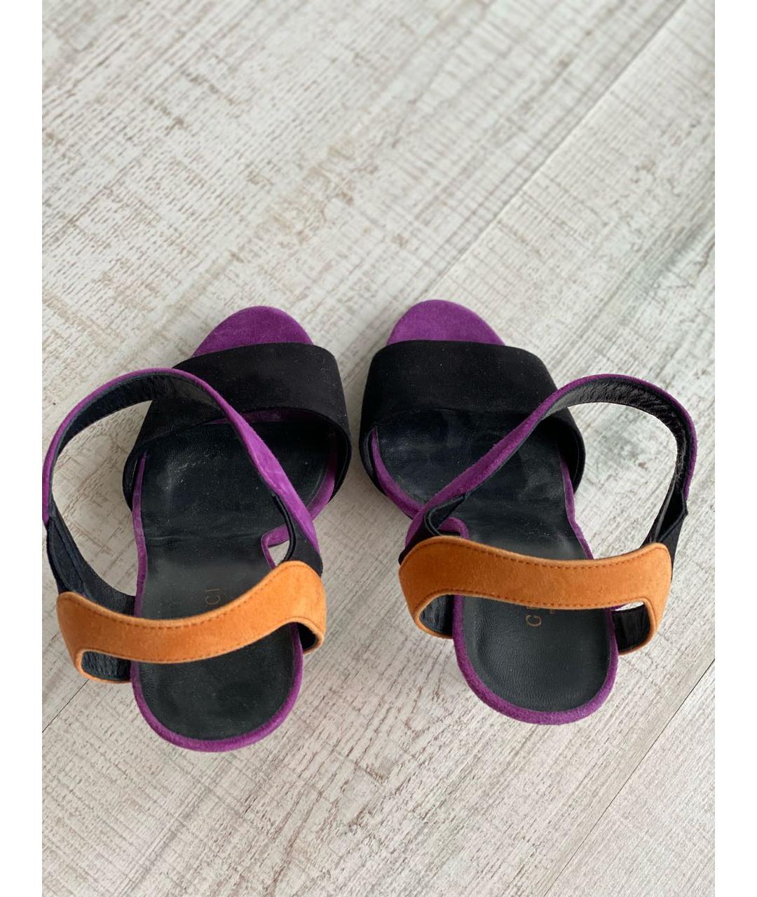 GUCCI Фиолетовые замшевые босоножки, фото 3