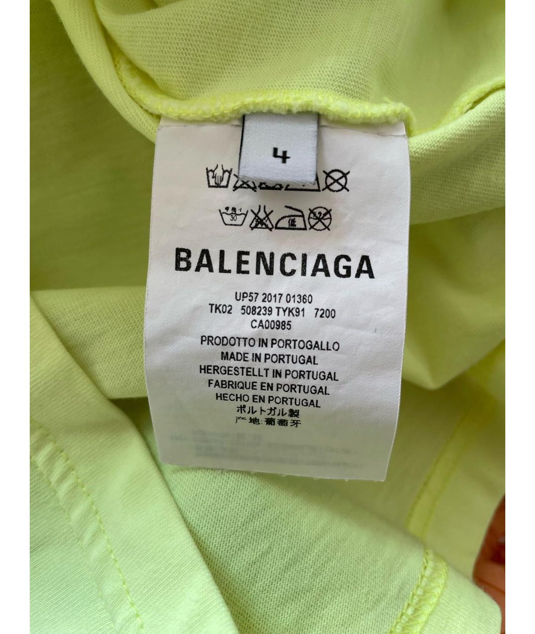 BALENCIAGA Желтый хлопковый детская футболка / топ, фото 4