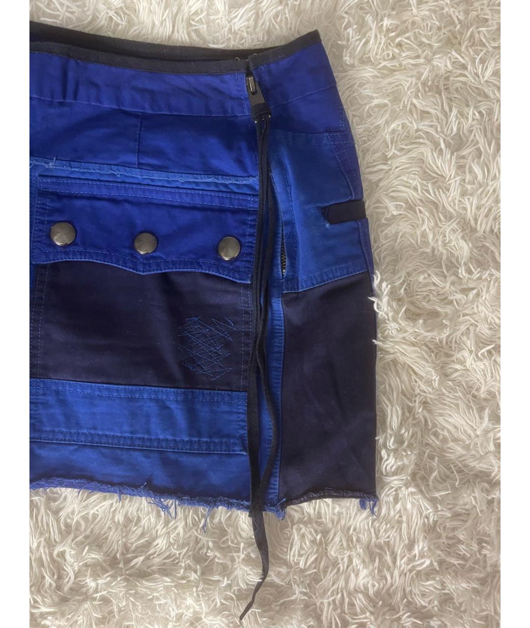 ZADIG & VOLTAIRE Темно-синяя хлопковая юбка мини, фото 4