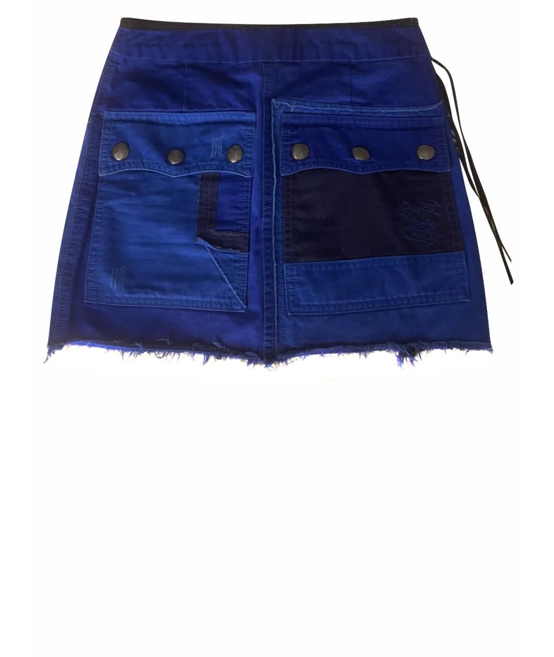 ZADIG & VOLTAIRE Темно-синяя хлопковая юбка мини, фото 1