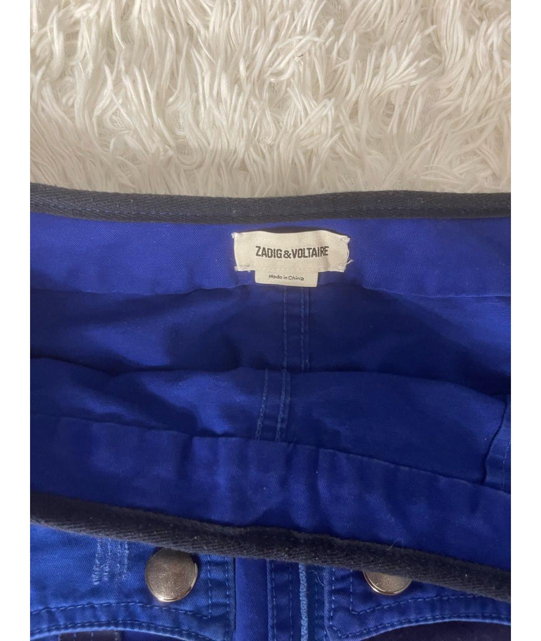 ZADIG & VOLTAIRE Темно-синяя хлопковая юбка мини, фото 5
