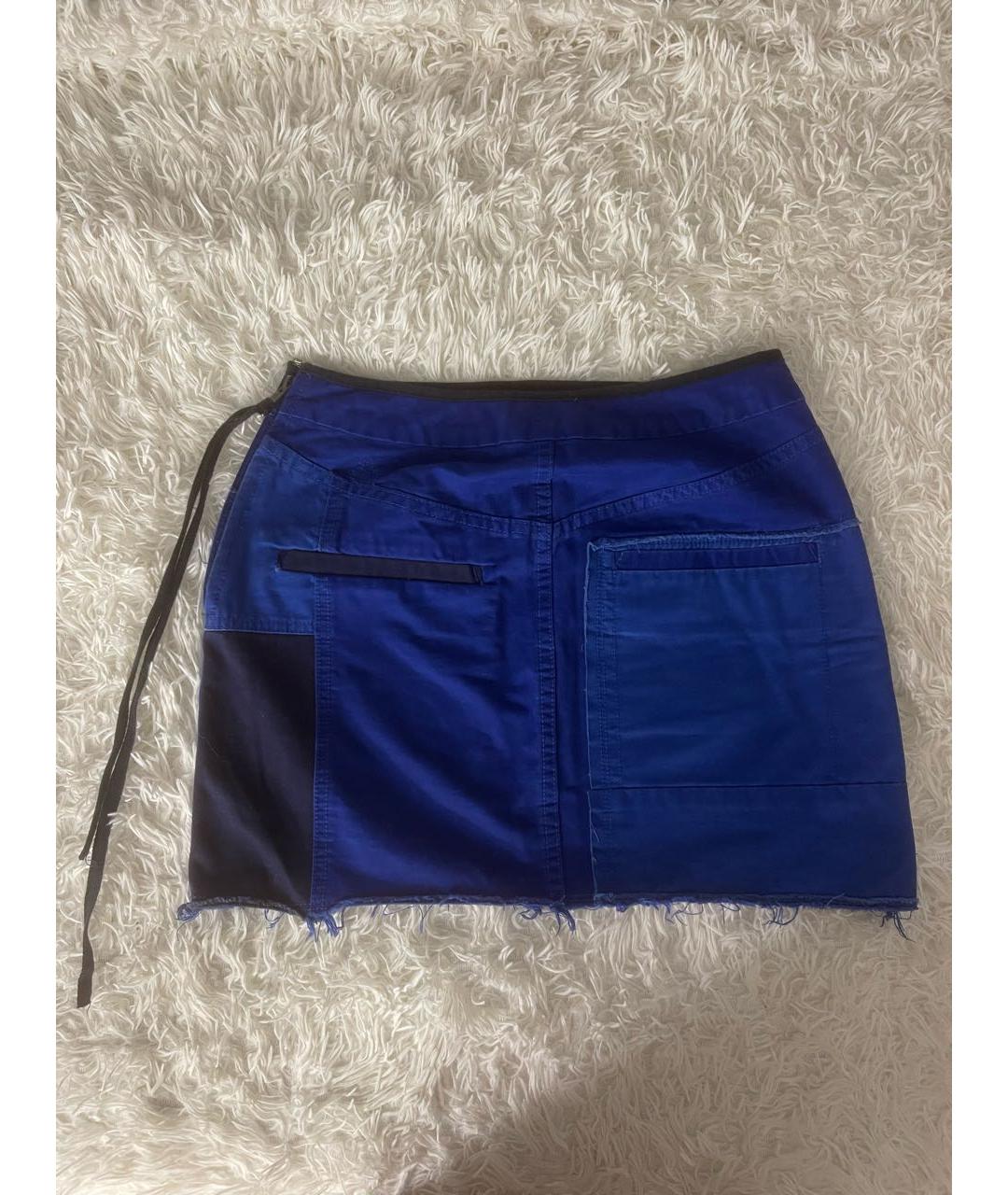 ZADIG & VOLTAIRE Темно-синяя хлопковая юбка мини, фото 3