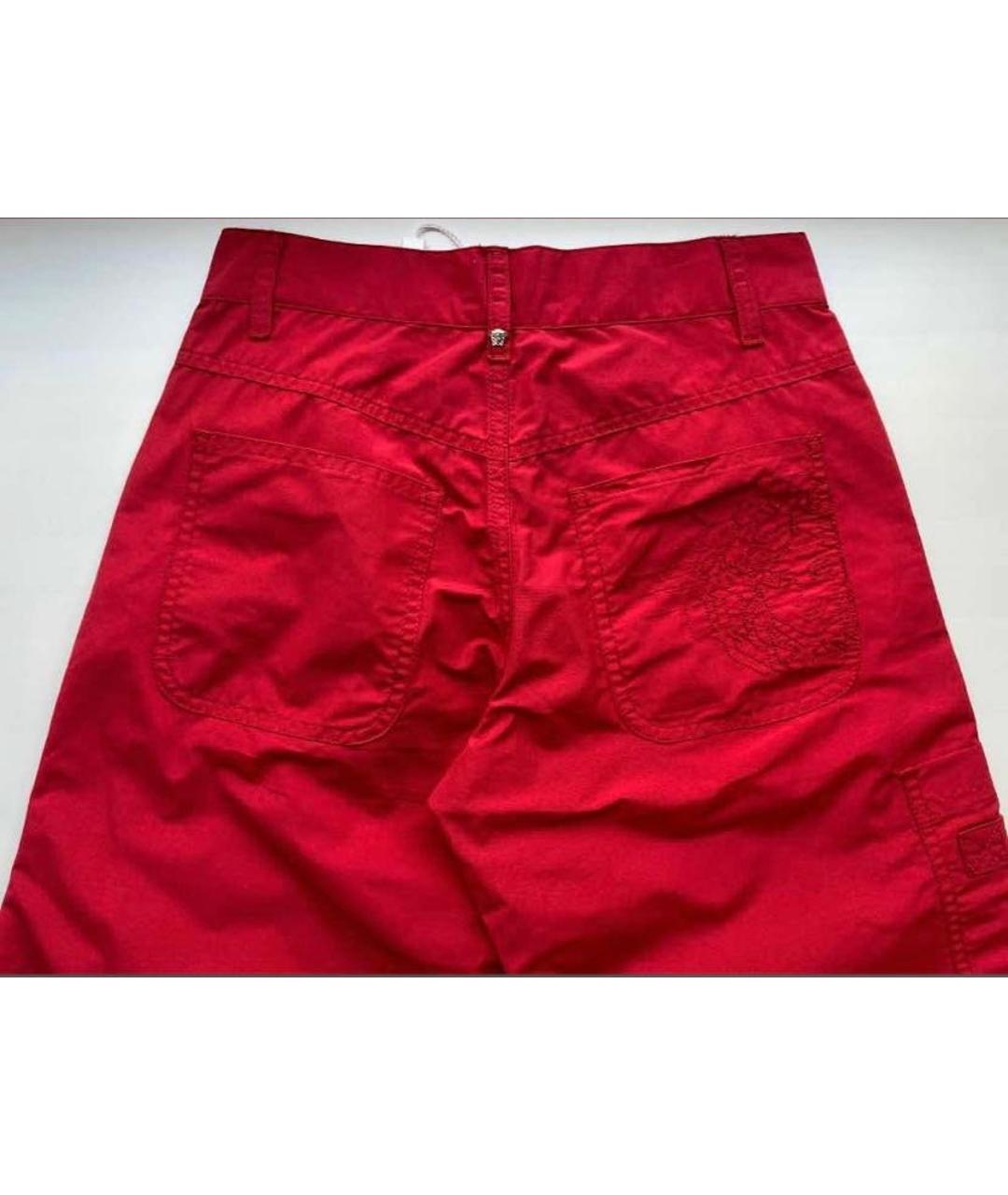 VERSACE COLLECTION Красные хлопковые брюки и шорты, фото 4