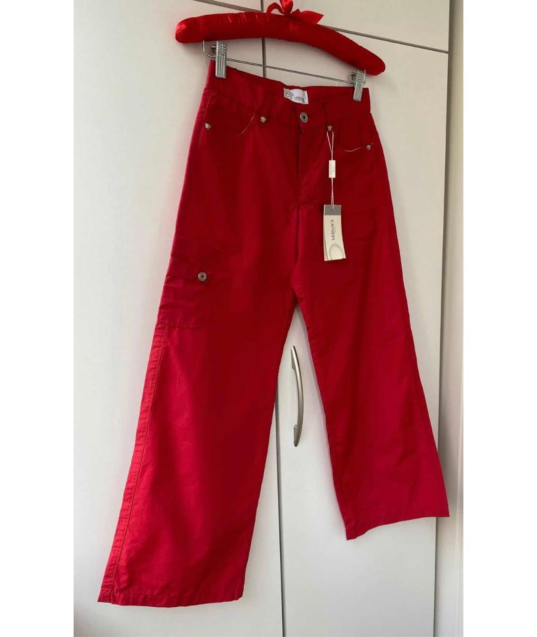 VERSACE COLLECTION Красные хлопковые брюки и шорты, фото 8