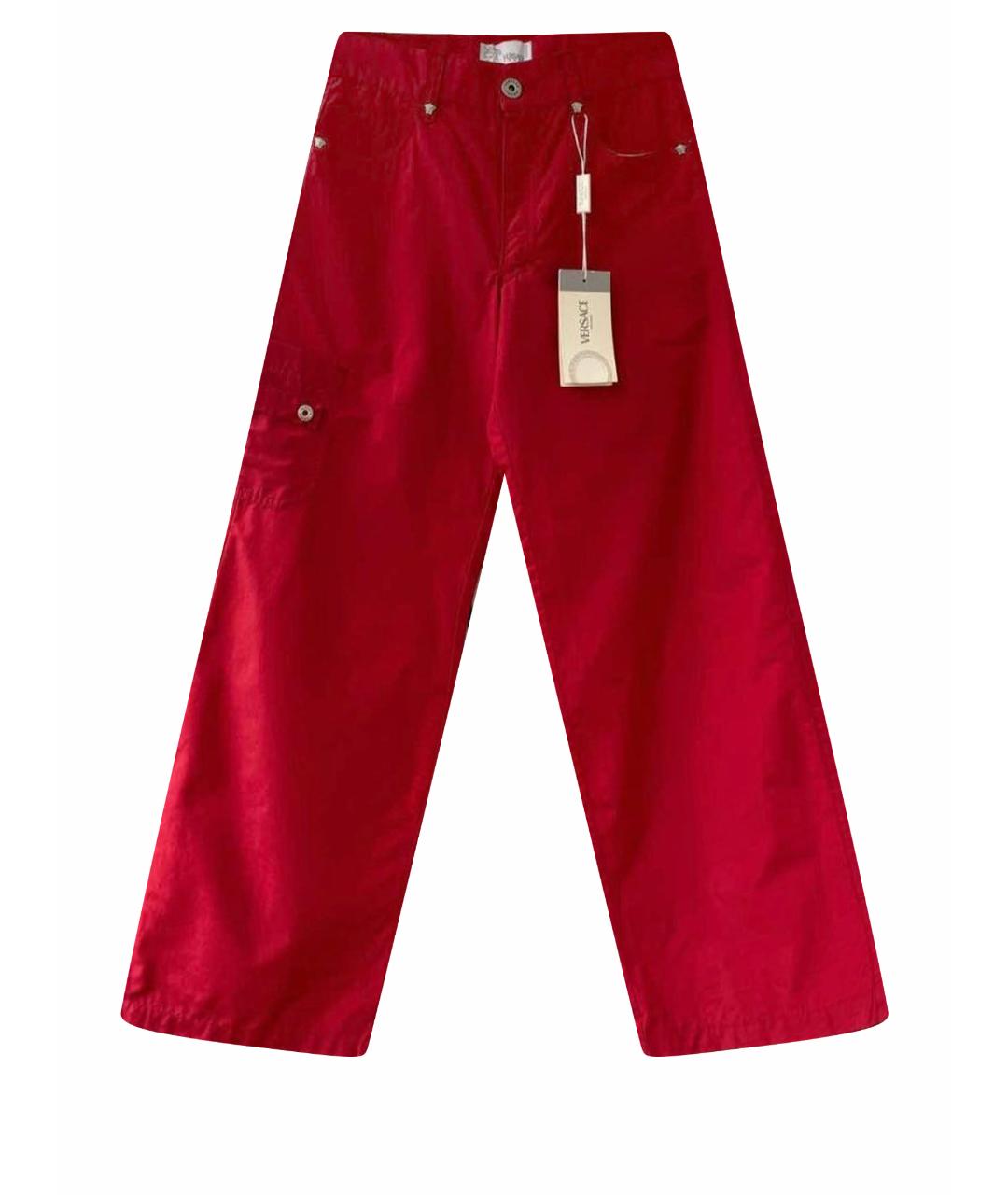 VERSACE COLLECTION Красные хлопковые брюки и шорты, фото 1