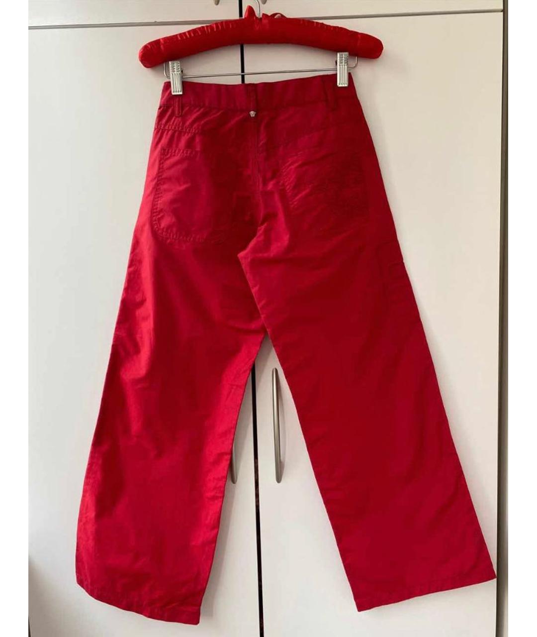 VERSACE COLLECTION Красные хлопковые брюки и шорты, фото 2