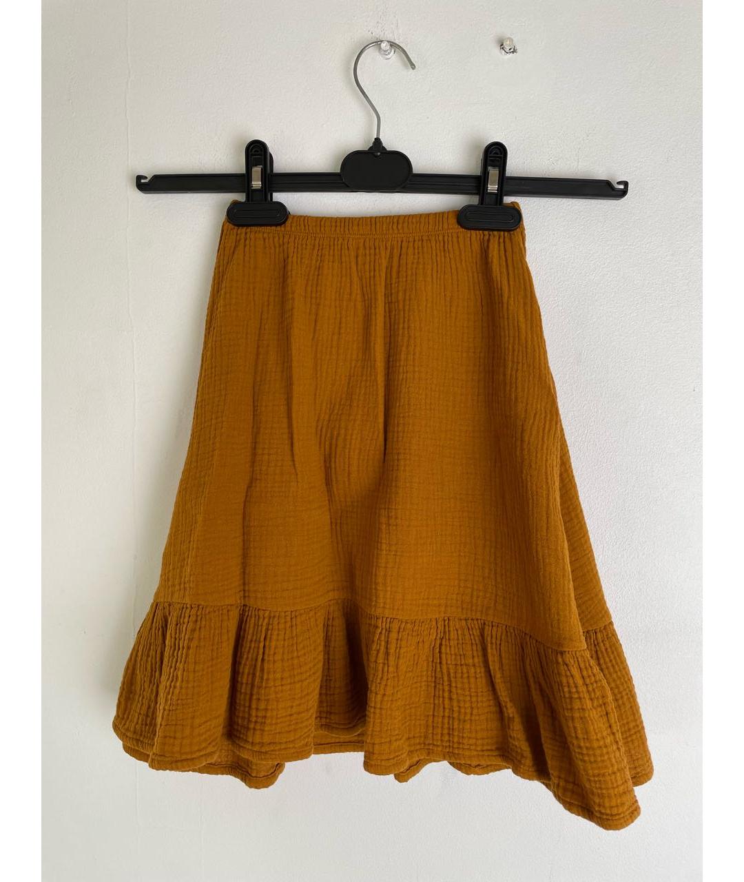 EMILE ET IDA Оранжевая хлопковая юбка, фото 2