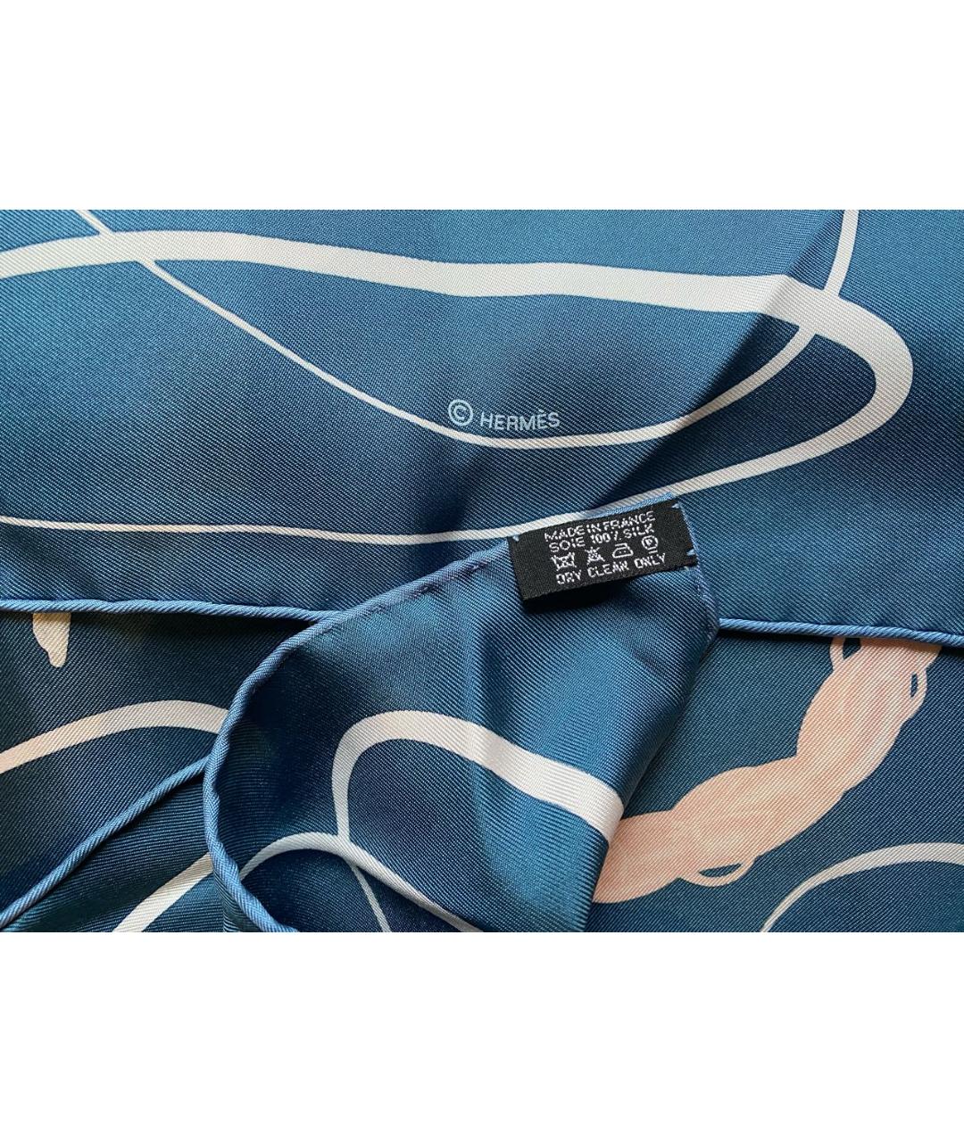 HERMES PRE-OWNED Синий шелковый платок, фото 3