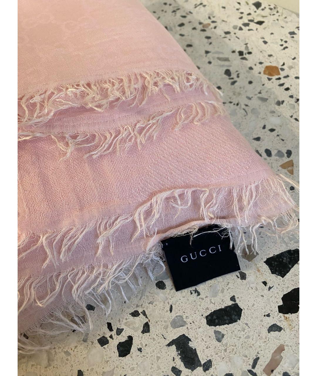 GUCCI Розовый хлопковый платок, фото 3