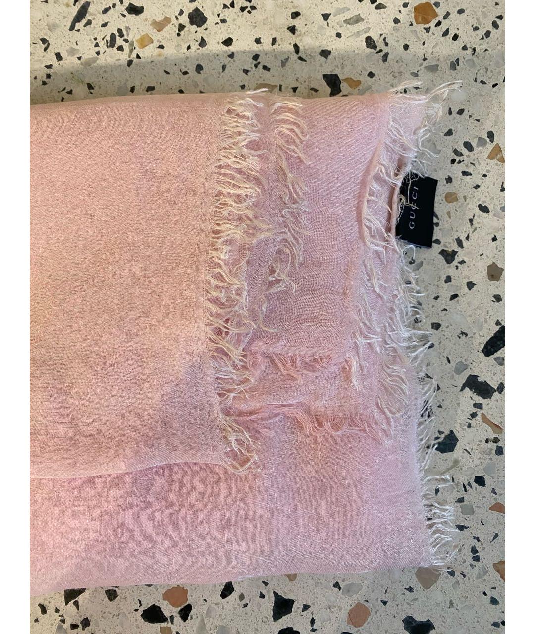 GUCCI Розовый хлопковый платок, фото 6